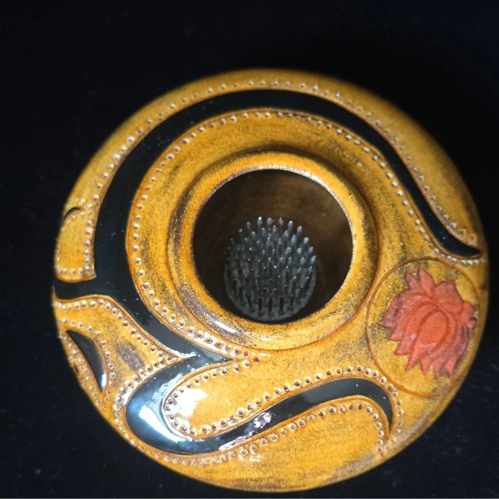 RARE FIND-Ikebana Handmade Ceramic Lotus Flower Vase Signed